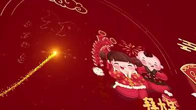 新年风俗初一至初七展示喜庆背景视频的预览图